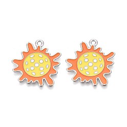 Платина Спортивные подвески из эмалевого сплава, чары пиклбола, платина, 28.5x26x1 мм, отверстие : 1.8 мм