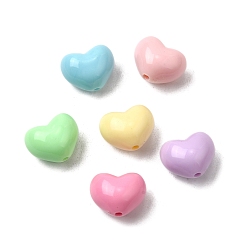 (52) Непрозрачная лаванда Непрозрачные акриловые бусины, сердце, разноцветные, 10x12.5x9 мм, отверстие : 1.6 мм, Около 714 шт / 500 г