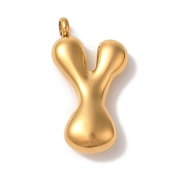 Letter Y Ионное покрытие (ip) 304 подвески из нержавеющей стали, шарм-буква, золотые, Письмо Y, 25.5x13.5x6 мм, отверстие : 2 мм