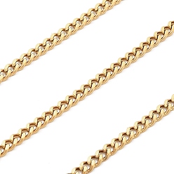 Золотой 316l хирургические цепи из нержавеющей стали, несварные, ионное покрытие (ip), с катушкой, золотые, 4x3x0.8 мм