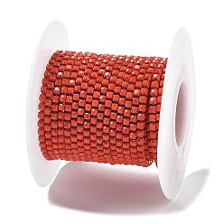 Гиацинт Железная цепочка для стеклянной чашки со стразами, с катушкой, гиацинт, 2x2~2.5x2 мм, около 16.40 футов (5 м) / рулон