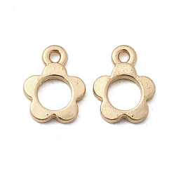 Light Gold Подвески из полого цветка из сплава, без свинца и без кадмия, золотой свет, 13.5x10.5x2 мм, отверстие : 1.5 мм, Около 2000 шт / 1000 г