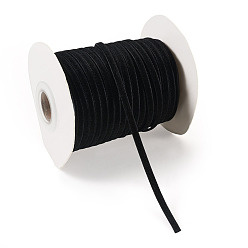 Черный Бархатная лента, одна сторона, для подарочной упаковки, оформление партии, плоский, с катушками, чёрные, 3~4 мм, около 50.00 ярдов (45.72 м) / рулон