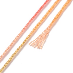 Dark Orange 10 Skeins 6-Ply Polyester Embroidery Floss, Cross Stitch Threads, Segment Dyed, Dark Orange, 0.5mm, about 8.75 Yards(8m)/skein