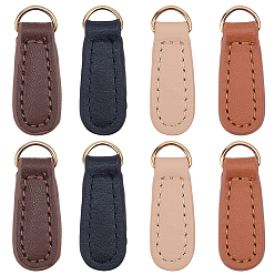 (52) Непрозрачная лаванда 8 шт. 4 цвета кожаные головки молний, застежки-молнии, для загрузки, куртка, багажные сумки, сумки, кошелек, ремонт куртки, разноцветные, 35x15 мм, 2 шт / цвет