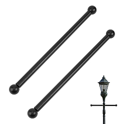 Black 2 Bags Iron Outdoor Lamp Post Cross Arm Ladder Stand, Black, 357x19mm