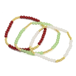 (52) Непрозрачная лаванда Браслеты из латуни с кристаллами и круглыми бусинами для женщин, без кадмия и без свинца, долговечный, реальный 18 k позолоченный, разноцветные, внутренний диаметр: 2 дюйм (5 см)