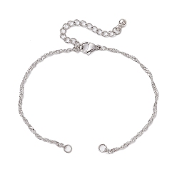 Нержавеющая Сталь Цвет 304 изготовление браслетов из нержавеющей стали в сингапурском стиле, цвет нержавеющей стали, 6-7/8 дюйм (17.4 см)