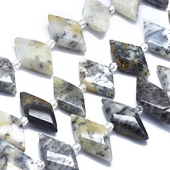 Белый Опал Натуральный белый опал африканские бусы пряди, граненые, ромб, 21~32x10~18x5~7 мм, отверстие : 0.6~0.8 мм, около 20~25 шт / нитка, 15 дюйм ~ 15.7 дюйм (38~40 см)