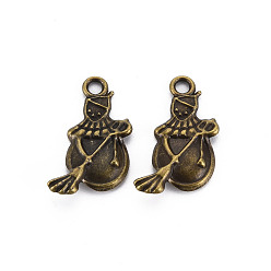 Античная Бронза Сплавочные сеттинги для кулона, тибетский стиль, без кадмия и без свинца, снеговик, античная бронза, 23.5x16x2 мм, отверстие : 2 мм