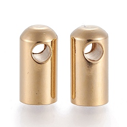 Золотой 201 концы из нержавеющей стали шнур, золотые, 10x5 мм, отверстие : 2.3 мм, внутренний диаметр: 4.5 мм
