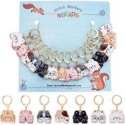 (52) Непрозрачная лаванда Подвеска в виде кошачьей головы из сплава эмали, с 304 застежкой из нержавеющей стали, для брелка, кошелек, украшение для рюкзака, маркер стежка, разноцветные, 34 мм, 14 шт / комплект