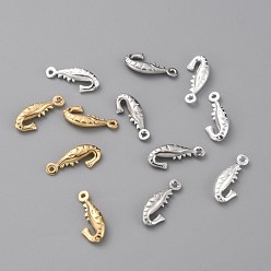 (52) Непрозрачная лаванда Латунные подвески, долговечный, креветка, разноцветные, 15.5x6.5x2.5 мм, отверстие : 1 мм