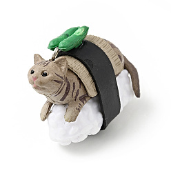 Pea Пластиковые подвески из ПВХ, с платиновыми тоновыми железными петлями, для изготовления брелка, кошачьи суши прелести, гороховый узор, 31x41x18 мм, отверстие : 2 мм