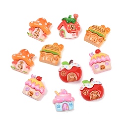 (52) Непрозрачная лаванда Непрозрачная смола декодирует кабошоны, дом, разноцветные, 22~27x22.5~25x10.5~12 мм