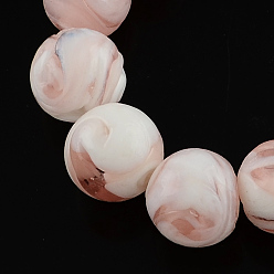 Темный Лосось Бусины лэмпворк , круглые, темный лосось, 14 мм, отверстие : 1~2 мм