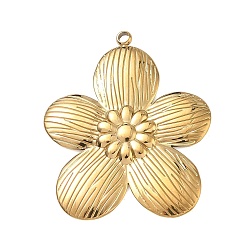 Цветок 304 подвески из нержавеющей стали, золотые, цветок, 35x29x2 мм, отверстие : 1.6 мм