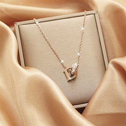 Letter D Ожерелья из сплава со стразами и кристаллами для женщин, золотой свет, Буква D, 17.72 дюйм (45 см)