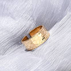 Настоящее золото 18K 304 открытые манжеты из нержавеющей стали для женщин, , ионное покрытие (ip), реальный 18 k позолоченный, 8 мм, размер США 7 1/2 (17.7 мм)