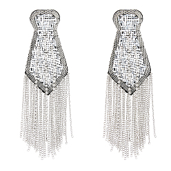 Платина 2 модные погоны с кисточками, наплечная нашивка из сплава со стразами, с металлическими цепями и тканевой фурнитурой, платина, 160x53x15 мм