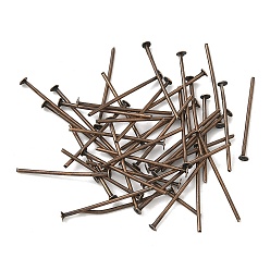 Красная Медь Железные штыри с плоской головкой, Красная медь, 22x0.75~0.8 мм, 20 датчик, Около 8333 шт / 1000 г, Руководитель: 2 mm