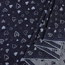Полуночно-синий Хлопковая джинсовая ткань, аксессуары, Сердце Pattern, темно-синий, 1000x1825x0.8 мм