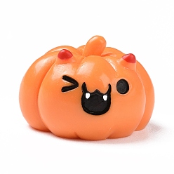 Coral Halloween Theme Resin Display Decoration, for Home Decoration, Photographic Prop, Dollhouse Accessories, Cute Pumpkin, Coral, 19.5x29x27.5mm