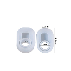 Белый Силиконовые формы для колец овальной формы, формы для литья смолы, для уф-смолы, изготовление ювелирных изделий из эпоксидной смолы, белые, 42x28x11 мм