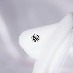 Клевер 201 носовые гвоздики из нержавеющей стали с микропаве из прозрачного кубического циркония, цвет нержавеющей стали, клевер, 7 мм