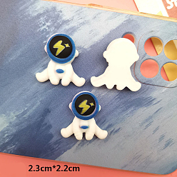 Spaceship Непрозрачные кабошоны из смолы, астронавт, чёрные, космическая тема шаблон, 23x22 мм