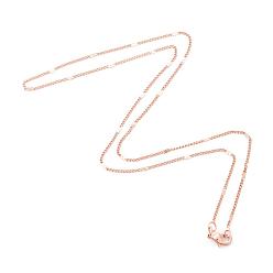 Розовый Позолоченный Ожерелья ручной работы из латуни, каркасные цепи / скрученные цепи, Настоящее розовое золото покрыто, 17.7 дюйм (45 см), 2x0.7 мм