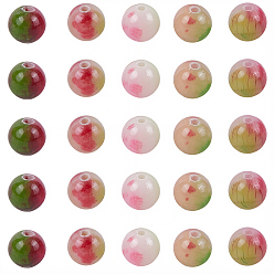 Светло-Вишневый 120 шт. нити бусин из натурального персидского нефрита, окрашенные, круглые, светло-вишневый, 8 мм, отверстие : 1.2~1.5 мм