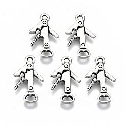 Античное Серебро Сплавочные подвески тибетского стиля, открывалка для бутылок, без кадмия и без свинца, античное серебро, 21x12x2 мм, отверстие : 1.8 мм, Около 1000 шт / 1000 г