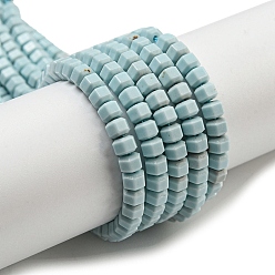 Бледно-бирюзовый Природный агат бисер нитей, окрашенная и подогревом, граненый (18 граней), шестиугольник, бледные бирюзовая, 3x4x3 мм, отверстие : 0.9 мм, около 131 шт / нитка, 15 дюйм (38.1 см)