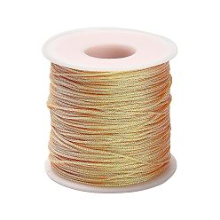 Золотистый 100м плетеный полиэфирный шнур, с пластиком для животных, для изготовления ювелирных изделий, круглые, золотые, 1 мм, около 109.36 ярдов (100 м) / рулон