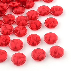 Cerise Translucent Pattern Buttons, Resin Button
, Cerise, about 14mm in diameter, hole: 1mm, about 270pcs/bag