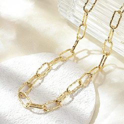 Настоящее золото 18K Колье-цепочки с текстурированной латунной скрепкой, долговечный, стойки покрытие, без свинца и без кадмия, реальный 18 k позолоченный, 17.05 дюйм (43.3 см)