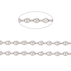 Нержавеющая Сталь Цвет Не тускнеет 304 цепь из нержавеющей стали для кофейных зерен, несварные, цвет нержавеющей стали, ссылка: 9.5x7x2.5мм и 7x4.5x2мм