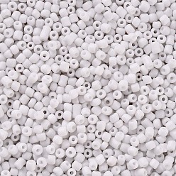 White Glass Seed Beads, Opaque Colours Seed, Small Craft Beads for DIY Jewelry Making, Round, White, 3mm, Hole:1mm, about 10000pcs/pound