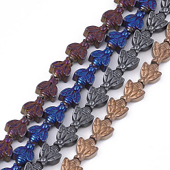 (52) Непрозрачная лаванда Гальванизировать немагнитных синтетический гематит бисер пряди, вакуумное покрытие pvd, летать, разноцветные, 10x7.5x4.5 мм, отверстие : 1 мм, около 39~40 шт / нитка, 15.3 дюйм