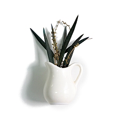 White Mini Ceramic Glass Vase Refrigerator Fridge Magnets, for Home and Office Refrigerator Decoration, White, 20~30mm