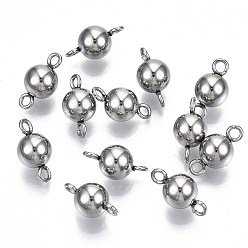 Нержавеющая Сталь Цвет Устойчивы к потускнению 201 соединители из нержавеющей стали, круглые, цвет нержавеющей стали, 10.5x5 мм, отверстие : 1.6 мм