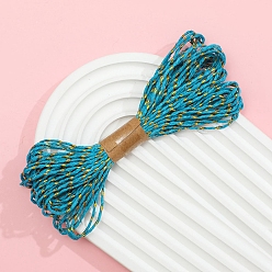 Темно-Голубой Двухцветные хлопковые нити с эффектом металлик, макраме шнур, декоративные нитки, для поделок ремесел, упаковка подарков и изготовление ювелирных изделий, глубокое синее небо, 1.5 мм, около 10.94 ярдов (10 м) / моток