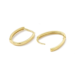 Настоящее золото 24K Латунные овальные серьги-кольца на петлях для мужчин и женщин, без кадмия и без свинца, реальный 24 k позолоченный, 20.5x13.5x1.5 мм, штифты : 0.8 мм