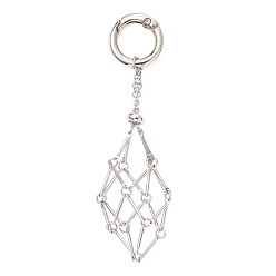 Платина 304 подвесной декоративный держатель для камня из нержавеющей стали, Сплав с застежками, платина, 95 мм