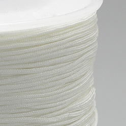 White Nylon Thread, Chinese Knotting Cord, White, 0.8mm, about 109.36 yards(100m)/roll