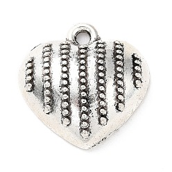 Antique Silver Tibetan Style Alloy Pendants, Heart, Antique Silver, 16x16x5.5mm, Hole: 1.6mm, about 396pcs/500g