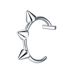 Cone Антикоррозийные 304 нержавеющая сталь 20 калибр поддельные кольца для губ пирсинг украшения, украшения для тела с шпильками в носу, цвет нержавеющей стали, конус, 10 мм, штифты : 0.8 мм