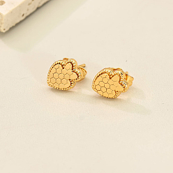 Клубника Латунь серьги, реальный 18 k позолоченный, клубника, 11x9 мм