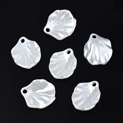 Creamy White Acrylic Imitation Pearl Pendants, Shell Shape, Creamy White, 17x14.5x4mm, Hole: 2mm, about 1650pcs/500g